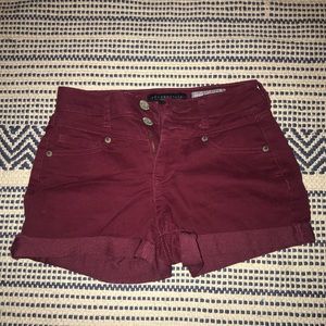 Maroon high waisted shorts